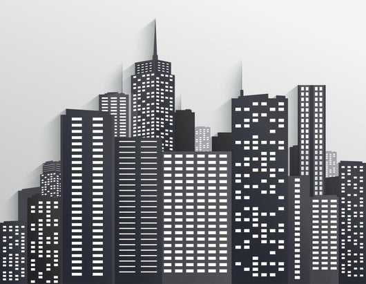 Black and White City Skyline 