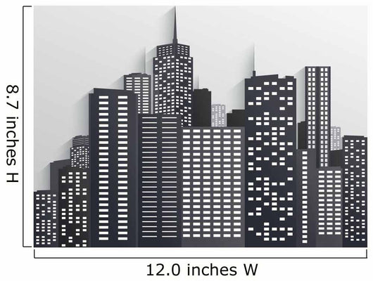 Black and White City Skyline 