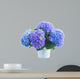 posy of blue hortensia flowers 