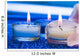 Candles with flower on blue background 