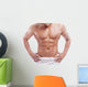 Muscular man in towel, isolated on white 