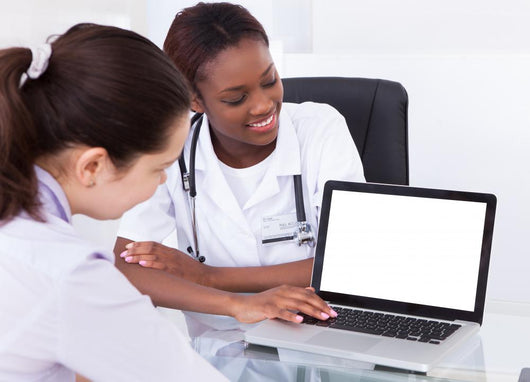 Dentist Showing Laptop Patient Wall Decal