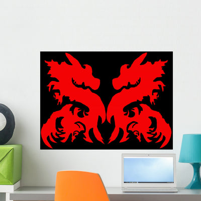 Dragon Wall Mural shown on a wall
