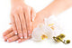 beautiful french manicure with white orchid on white 