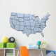 USA America States National Map 