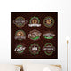Retro Styled Coffee Emblems Wall Decal