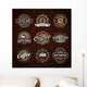 Retro Styled Coffee Emblems Wall Decal