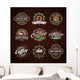 Retro Styled Coffee Emblems Wall Decal