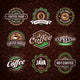 Retro Styled Coffee Emblems Wall Decal