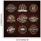 Retro Styled Coffee Emblems Wall Decal