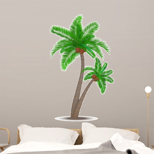 Tropical palm tree with coconuts 