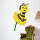 Bee character on the flower Wall Decal