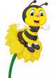 Bee character on the flower Wall Decal