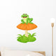 Funny Frog Sitting on Mushroom 
