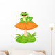 Funny Frog Sitting on Mushroom 