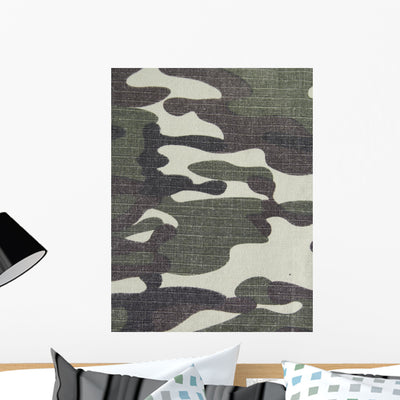 Camouflage-military Texture Wall Mural shown on a wall
