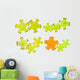 Set of gear drive made of lemon slices isolated on white, health Wall Mural