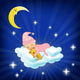 Baby sleeping on the cloud. 