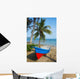 Boat on Tropical Beach With Coconut Tree 