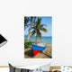 Boat on Tropical Beach With Coconut Tree 