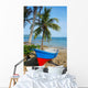 Boat on Tropical Beach With Coconut Tree 