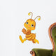 Running cute bee Wall Decal