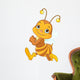 Running cute bee Wall Decal