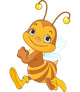 Running cute bee Wall Decal