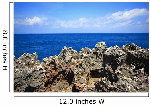 Rock sea ocean  island blue sky Wall Mural