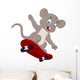 Cute mouse skating Wall Decal