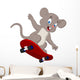 Cute mouse skating Wall Decal