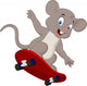 Cute mouse skating Wall Decal