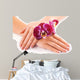 beautiful french manicure with pink orchid on white Wall Mural