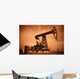 Oil pump jack. Red filtered image. Wall Mural