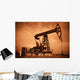 Oil pump jack. Red filtered image. Wall Mural