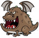 Vector illustration of Cartoon dragon Wall Decal