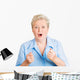 Anticipation. senior woman with surprised face expression Wall Decal