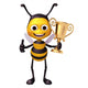 Bee with Trophy Wall Decal
