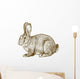 vector engraving rabbit on white background Wall Decal