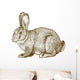 vector engraving rabbit on white background Wall Decal