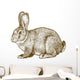 vector engraving rabbit on white background Wall Decal