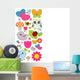 With Heart Flower Mushrooms Wall Decal