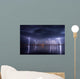 Thunderstorm and lightnings in night over a lake with reflaction 