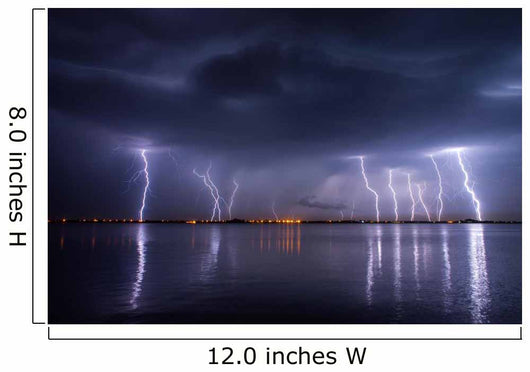 Thunderstorm and lightnings in night over a lake with reflaction 