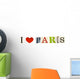 I Love Paris formed with magazine letters on a white background Wall Mural