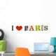 I Love Paris formed with magazine letters on a white background Wall Mural