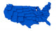 United States Blue Map by States 