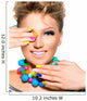Beauty Girl with Colorful Makeup, Nail polish and Accessories 