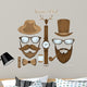Vintage hipster club accessories Wall Decal