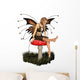 Pretty Fairy Sitting on a Toadstool Wall Decal